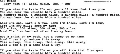 500 miles lyrics. Things To Know About 500 miles lyrics. 