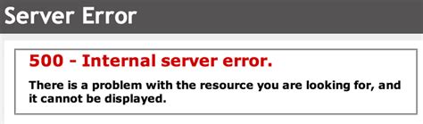 500 server internal error