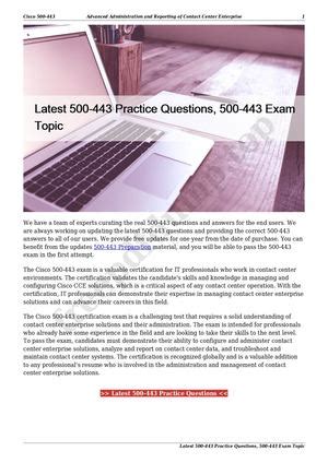 500-443 Exam Fragen