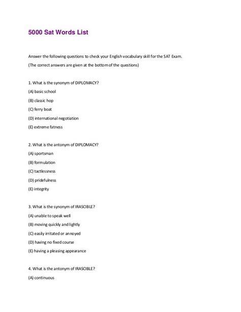 5000 Sat Words