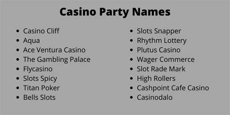 casino night names