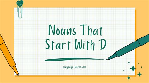 5030 Discovering Dynamic Nouns That Start With D Nouns That Start With D - Nouns That Start With D