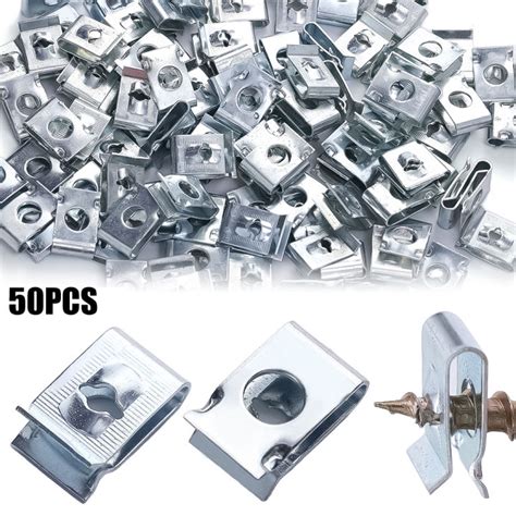 50pcs Speed Screw Fasteners U Nuts Self Tapping Spire Clips