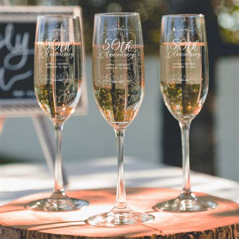 50th Wedding Flutes - Etsy