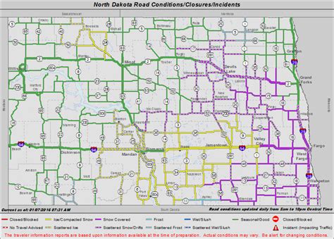 Motorists are not allowed to travel on a closed road due to life-threatening conditions. For more information on road conditions across North Dakota, call 511 or …. 