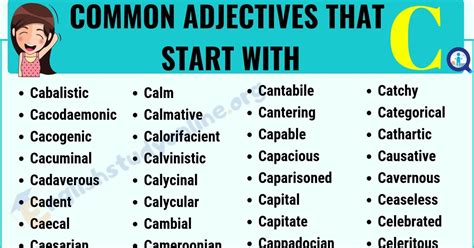 517 Adjectives That Start with C with Useful Examples English Study