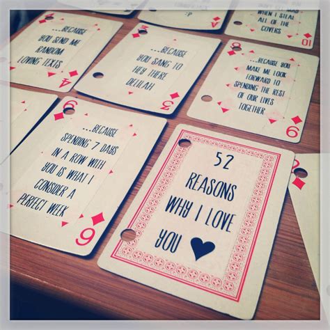 52 Things I Love About You Cards Diy