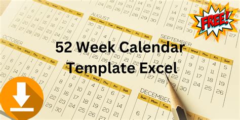 52 Week Calendar Template Excel Free Tutorial Pics