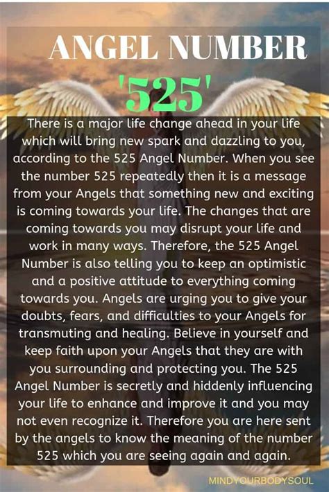 525 angel number meaning. Recognizing Angel Number 525’s Significance in Relation to Finances. The message of angel number 525 is one of inspiration and uplift. It indicates that you are headed in the right direction and are making prudent financial decisions. You are laying a solid financial foundation for your family and yourself and managing your money wisely. 
