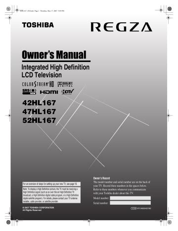 Read 52Hl167 User Guide 