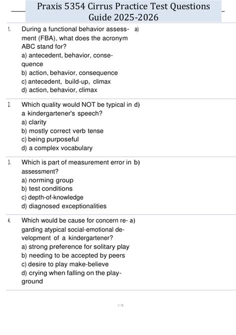 5354 Praxis Practice Test