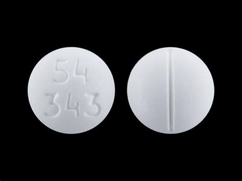54 343 pill. Pill Identifier results for "543". Search by imprint, shape, color or drug name. ... 54 343 . Prednisone Strength 50 mg Imprint 54 343 Color White Shape Round View details. 1 / 2 Loading. 54 373 . ... 54 392 54 392. Acetaminophen and Oxycodone Hydrochloride Strength 500 mg / 5 mg Imprint 54 392 54 392 