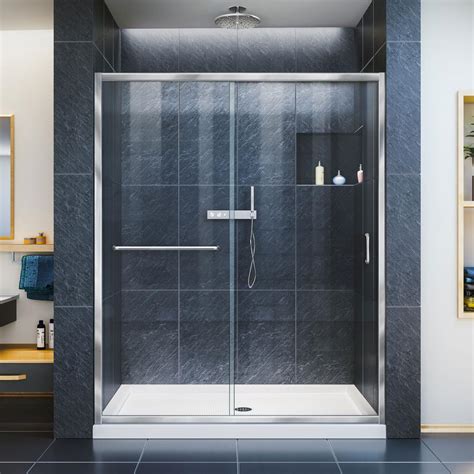 54x32 shower base and walls. DreamLine SlimLine Shower Installation Package with 76-3/4" High x 32" Wide x 32" Deep Shower Walls and 32" by 32" Single Threshold Shower Base. Model: DL-6195C-01. $819.99. (1) Compare. 2 Finishes. Kohler Rely 36" x 34" Square Shower Base with Single Threshold and Center Drain. Model: K-8644-0. 