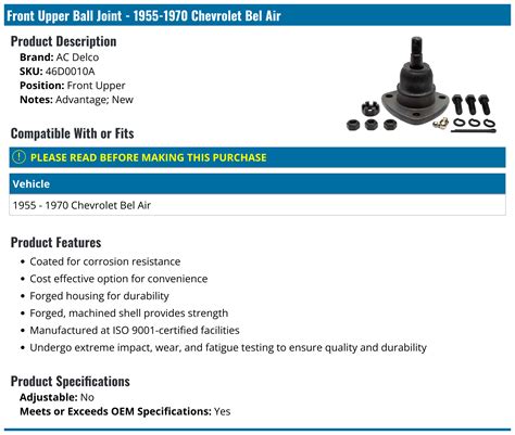 55 1955 Chevrolet Bel Air Ball Joint - Suspension - AC Delco, …