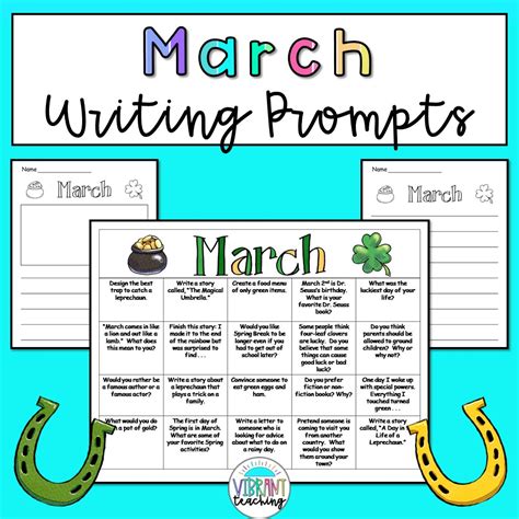 55 Fun March Writing Prompts With Printable Calendar Writing Prompts Calendar - Writing Prompts Calendar