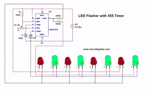555 timer multiple led flasher.  How to Build an LED Flasher Circuit with a 555 Timer Chi...