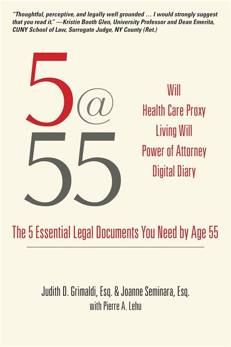 Full Download 555 The 5 Essential Legal Documents You Need By Age 55 By Judith Grimaldi