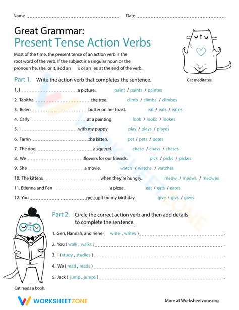 556 Action Verbs Present Tense Grammar Plain And Present Tense Action Verb - Present Tense Action Verb