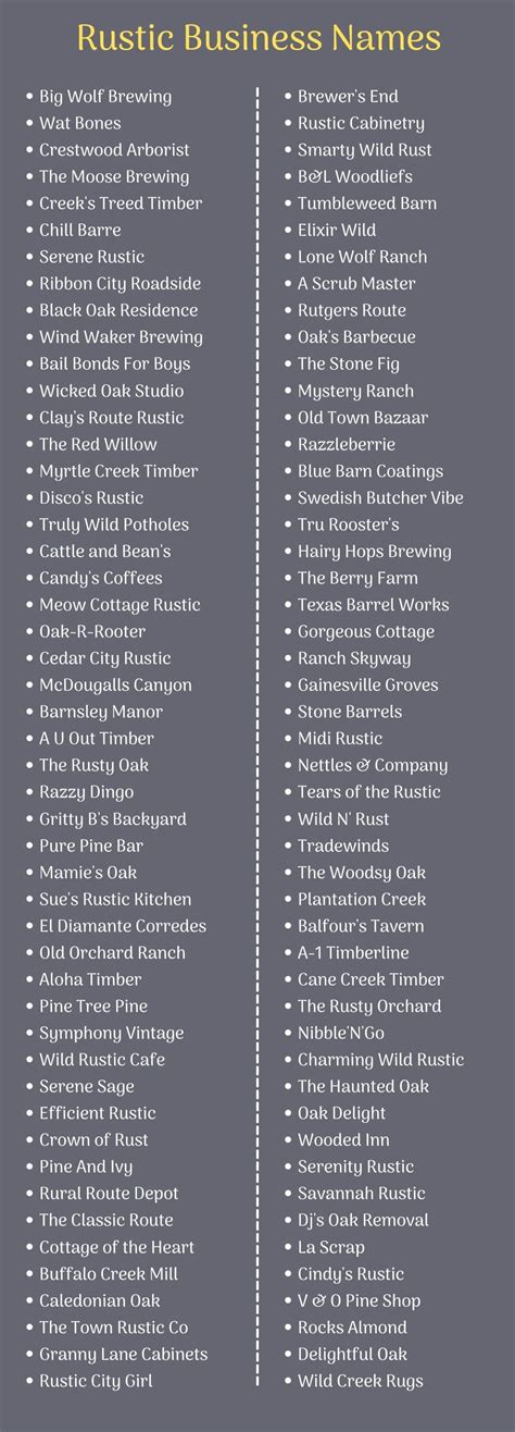 560+ Rustic Business Names, Ideas, and Suggestions