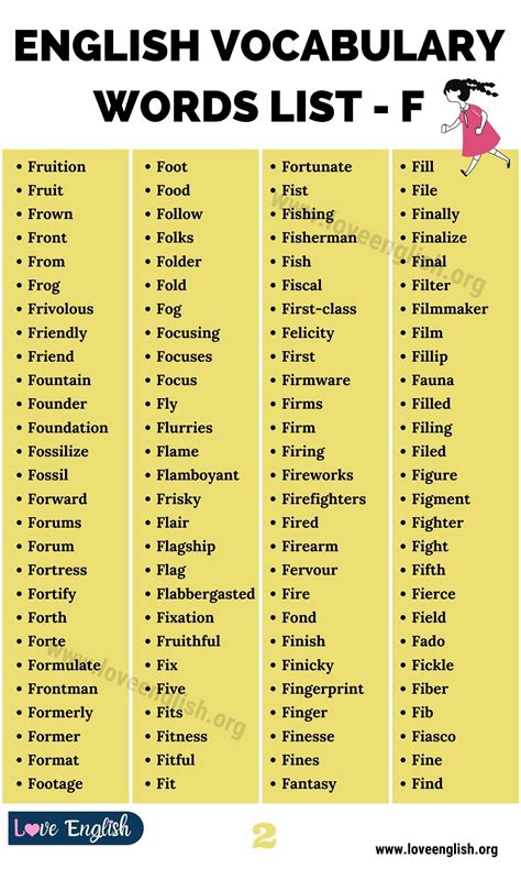 565 Words That Start With F Common Words Easy Words That Start With F - Easy Words That Start With F