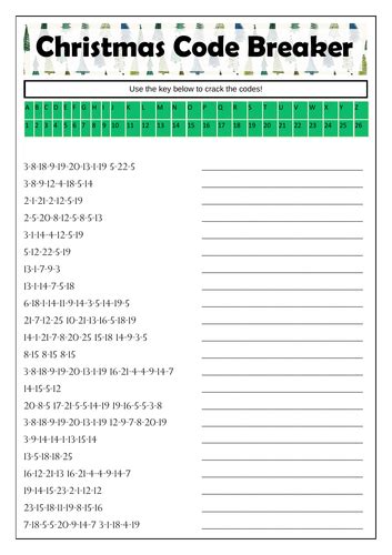 566 Top "Christmas Code Breaker" Teaching Resources curated