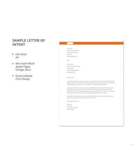 57+ Letter of Intent Examples PDF, Word, Pages, Google Docs Sample