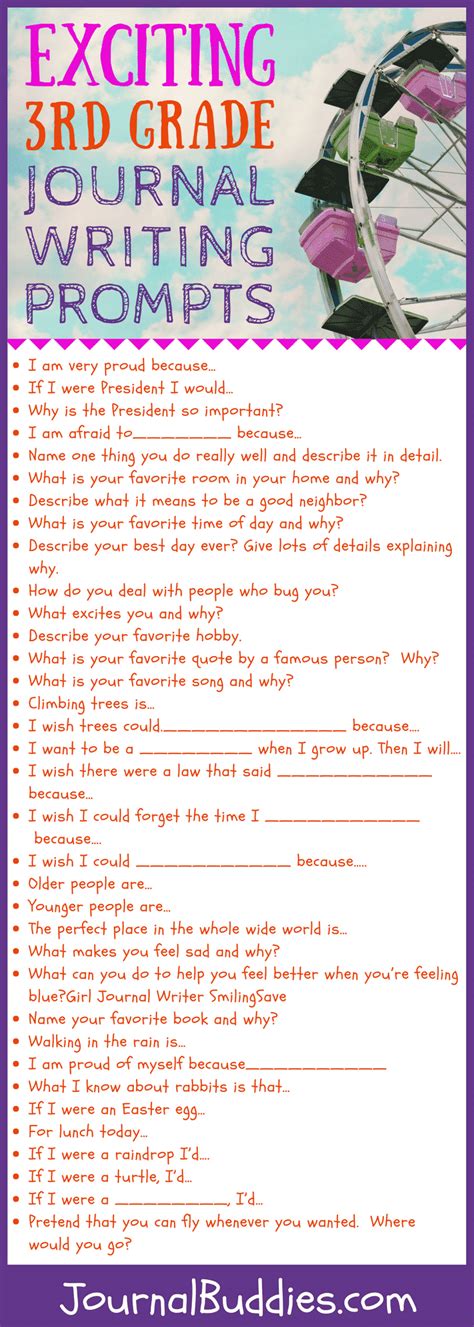 57 Exciting 3rd Grade Writing Prompts Updated Bull Journal Prompts For Third Grade - Journal Prompts For Third Grade