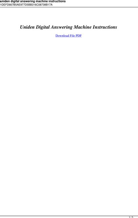 58ghz Uniden Manual Answering Digital System