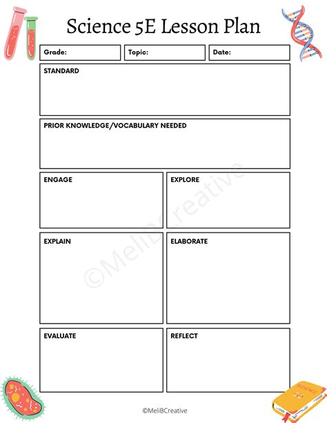 5E Science Lesson Plan Template