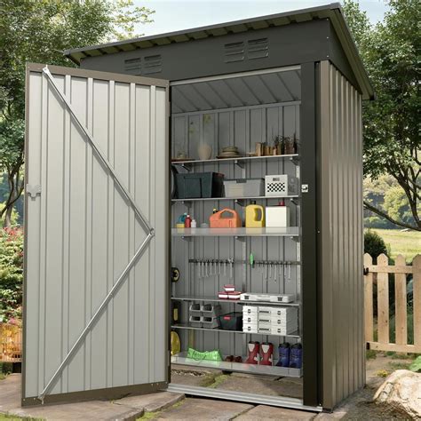 5x3 FT Outdoor Storage Shed, Tool Shed with Sloping Roof and - raincitystudios.com