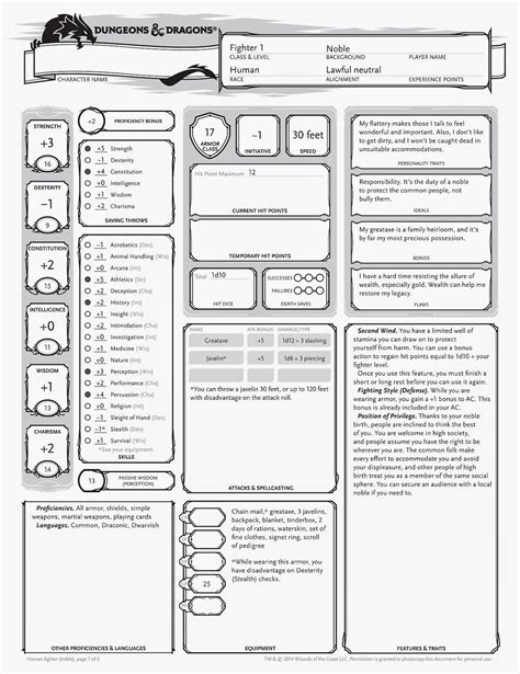5e Character Sheet