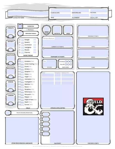 5e Character Sheet Pdf