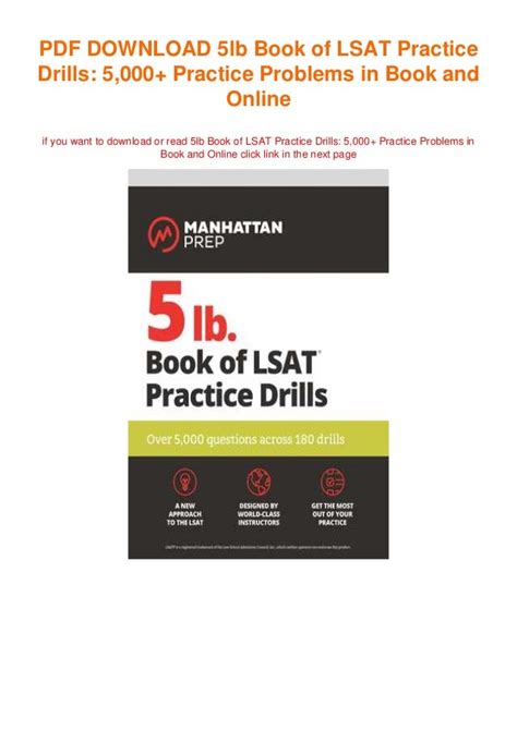 Full Download 5Lb Book Of Lsat Practice Drills 5000 Practice Problems In Book And Online By Manhattan Prep