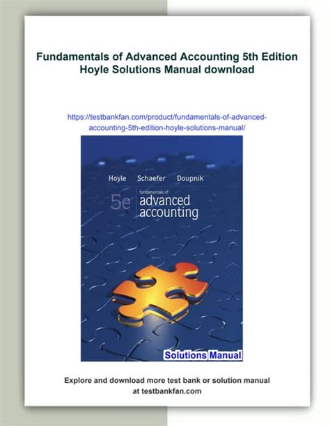 5th Advanced Edition Solutions Hoyle Accounting