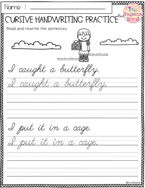 5th Grade Cursive Worksheets Worksheet Template Design