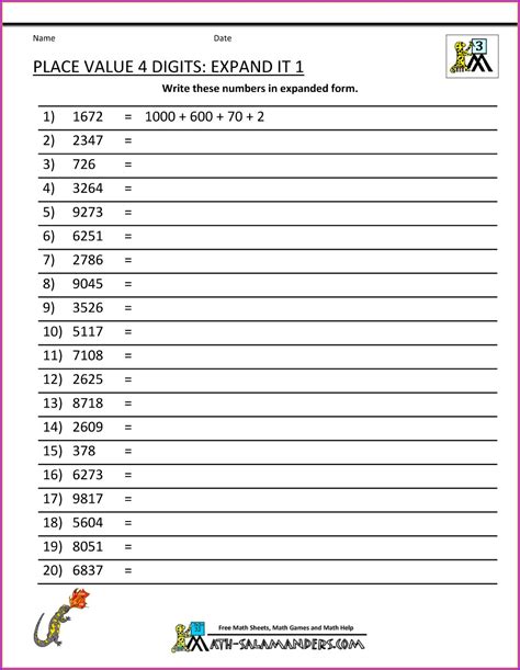 5th Grade Expanded Form Worksheets Worksheet Resume Examples