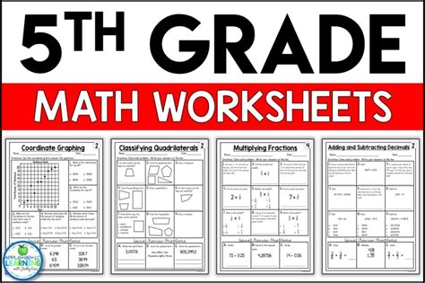 5th Grade Math Worksheets with answer Learning Printable