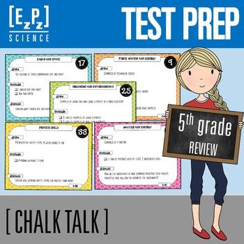 5th Grade Science STAAR Test Review Activity Chalk Talk Science Task Cards Science task
