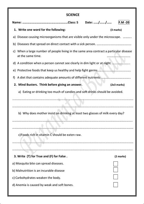 5th Grade Science Worksheet For Class 5 Worksheet Resume Examples