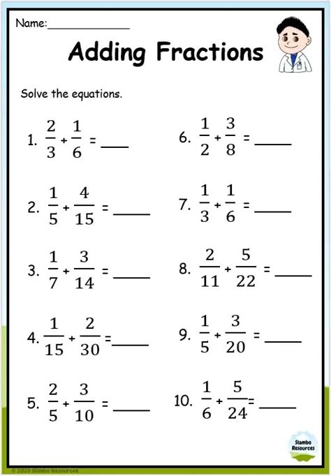 5th Grade Adding And Subtracting Fractions Worksheets Free 5th Grade Math Worksheet Fractions - 5th Grade Math Worksheet Fractions