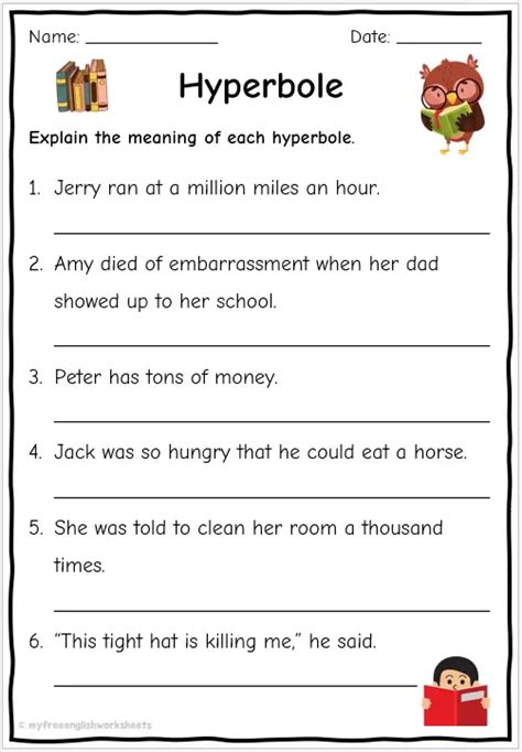 5th Grade Algebra Worksheets Hyperbole Worksheet Fifth Grade - Hyperbole Worksheet Fifth Grade