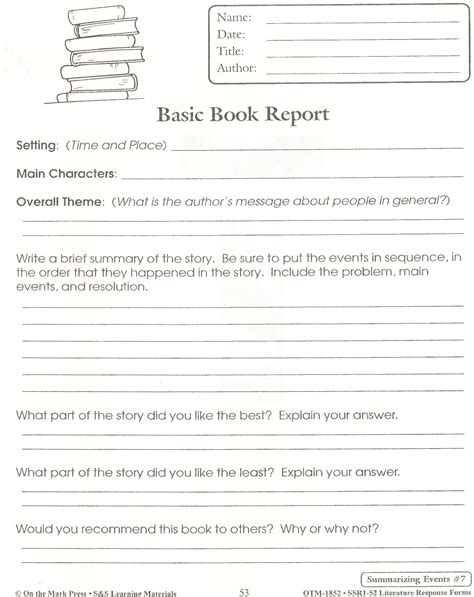 5th Grade Book Reports   Docx 5th Grade Book Reports Chandler Unified School - 5th Grade Book Reports
