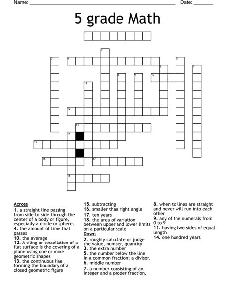 5th Grade Crossword Puzzles Education Com Crossword Puzzle For 6th Graders - Crossword Puzzle For 6th Graders