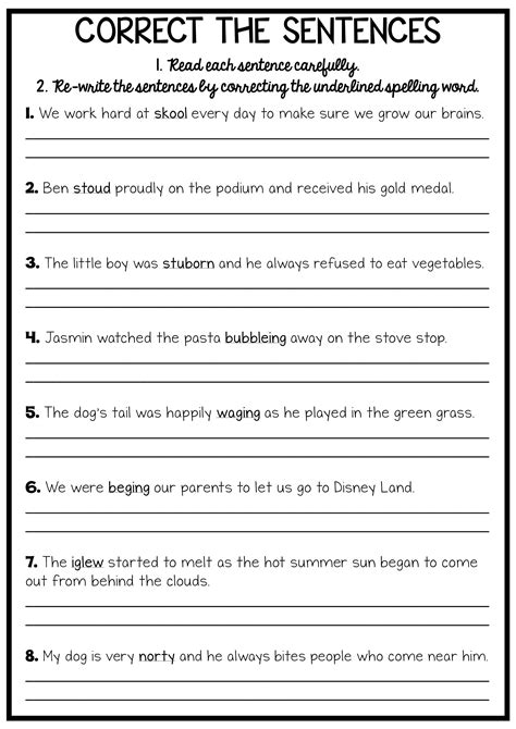 5th Grade Language Arts Worksheets Correcting Sentences 5th Grade - Correcting Sentences 5th Grade