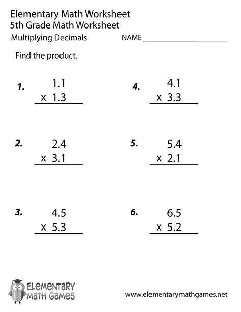 5th Grade Math Decimal Multiplication Worksheets Free Multiplication Worksheets For 5th Grade - Multiplication Worksheets For 5th Grade