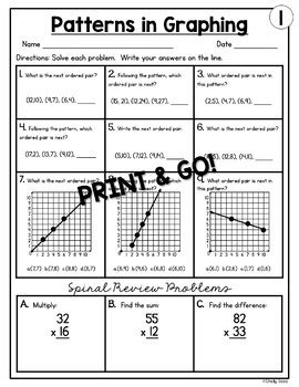 5th Grade Math Homework Graphing Patterns Worksheets Tpt Graph Patterns Worksheet 5th Grade - Graph Patterns Worksheet 5th Grade