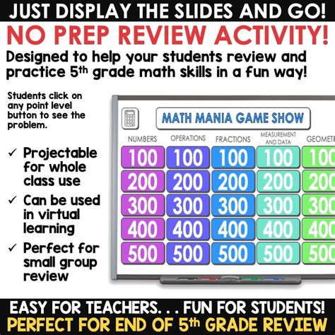 5th Grade Math Jeopardy