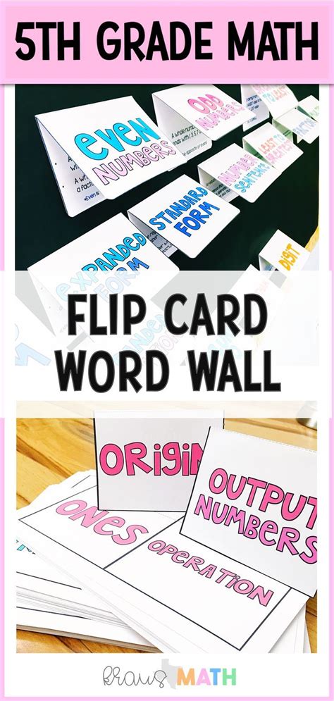 5th Grade Math Mini Flip Card Word Wall Math Word Wall 5th Grade - Math Word Wall 5th Grade