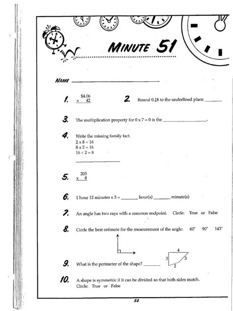 5th Grade Math Minutes