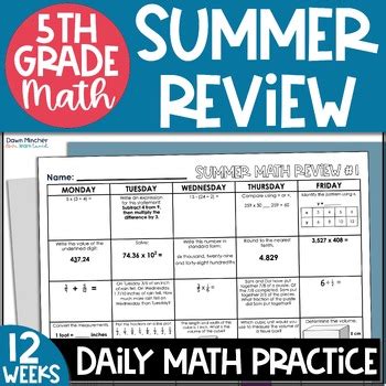 5th Grade Math Summer Packet
